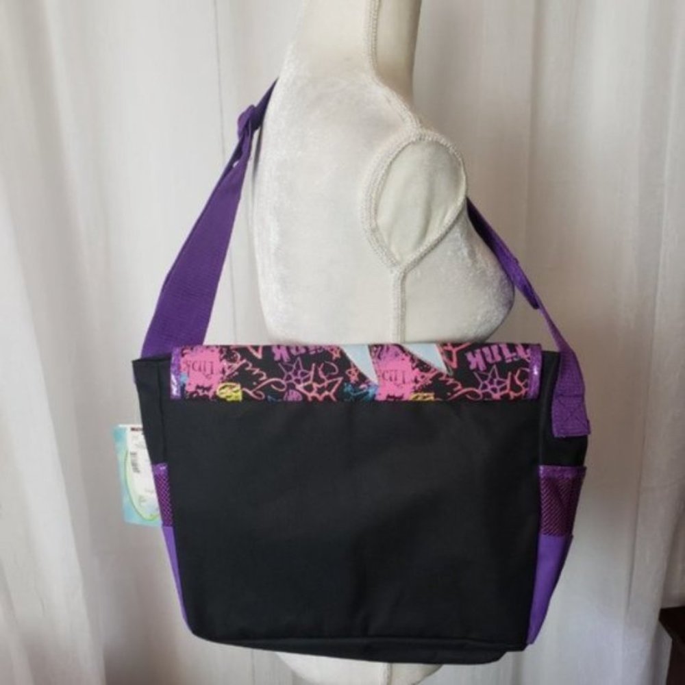 Black & Purple Crossbody Shoulder Bag Mail Pouch Tinker Bell Bag NWT - Picture 2 of 6